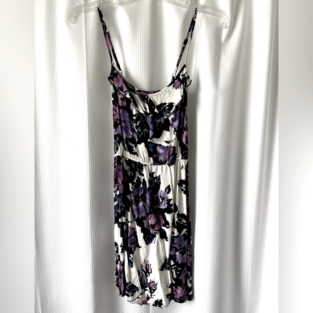 Purple floral mini dress